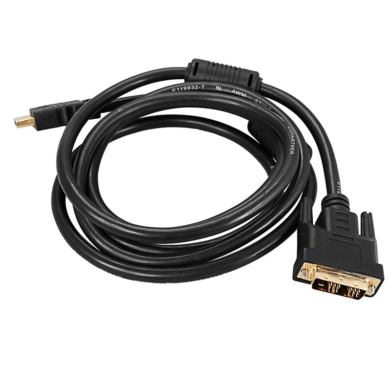  HDMI - DVI-D с фильтрами, длина 3 метра (GOLD) (PE пакет) REXANT 10/40