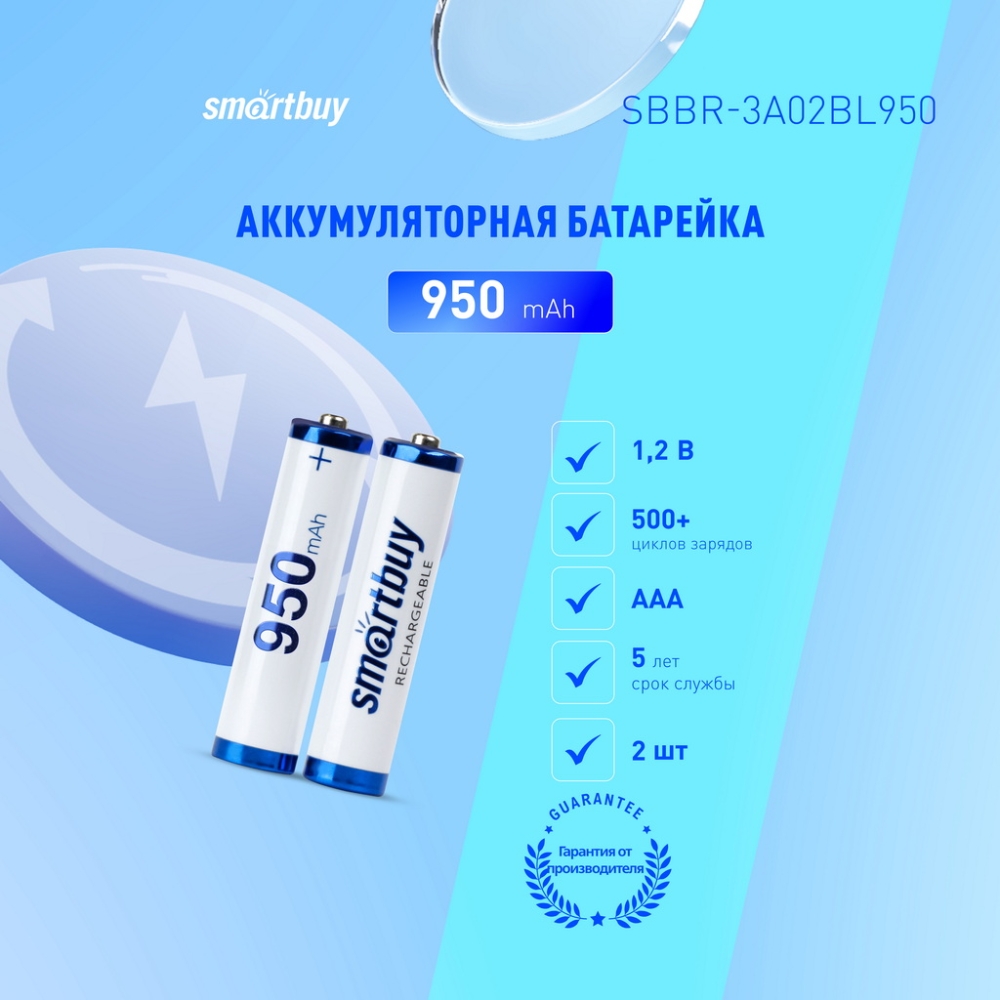 Аккумулятор Smartbuy LR03/BL-2 950mAh(24/240)